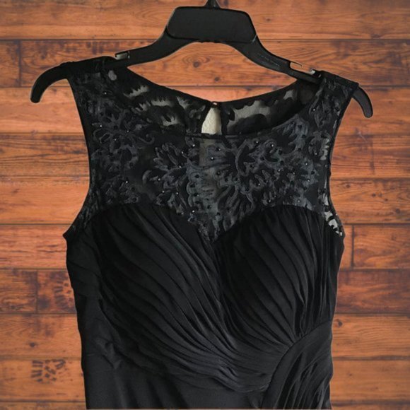 Ignite Evening by Carol Lin Long Black Dress Size 6 - Picture 2 of 3